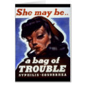 "She might be a bag of trouble" WWII STD Image cards