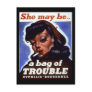 "She might be a bag of trouble" WWII STD Image Post Cards