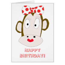 She Monkey Birthday Card Template
