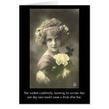 She smiled confidently, knowing for ... cards