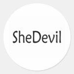 SheDevil Round Sticker
