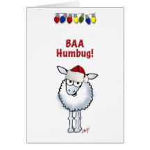 Sheep Christmas BAA Humbug Greeting Card