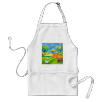 SHEEP COW FOLK PAINTING APRONS