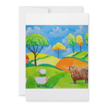SHEEP COW FOLK PAINTING INVITE