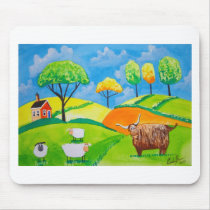 SHEEP COW FOLK PAINTING MOUSE PADS