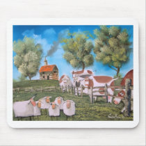SHEEP COW ILLUSTRATION MOUSE PADS