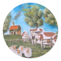 SHEEP COW ILLUSTRATION STICKERS