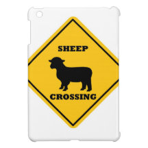 Sheep Crossing Street Sign iPad Mini Cases