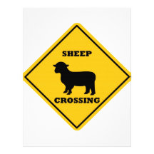 Sheep Crossing Street Sign Letterhead Template