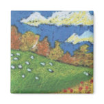 Sheep Custom Expressionist Art Magnet