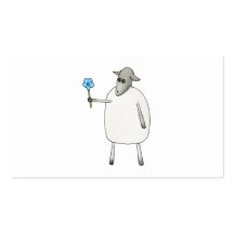 Sheep Giving a Flower. Business Card