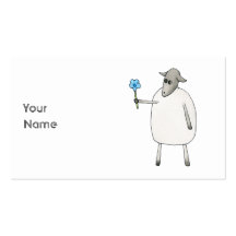 Sheep Giving a Flower. Business Cards