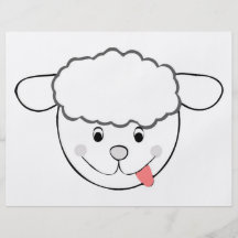 Sheep head cartoon custom flyer