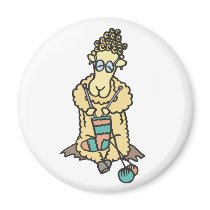 Sheep Knitting Magnet