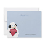 Sheep & Love Heart | Flat Thank You Note Card Personalized Invitation