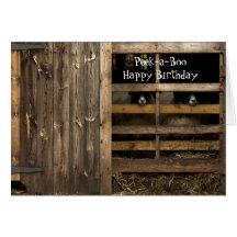 Sheep Peek-a-Boo Birthday Card