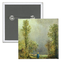 Sheep watching a Storm Pinback Buttons