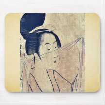 Sheer cloth by Kitagawa, Utamaro Ukiyoe Mouse Pads