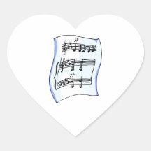 Sheet music graphic image, blue version stickers