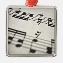 Sheet music score christmas ornament