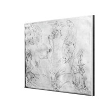 Sheet of studies, from the The Vallardi Album Stretched Canvas Prints