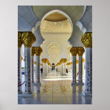 Sheikh Zayed Grand Mosque Corridor Poster