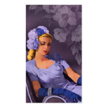 Sheila - 1940s Evening Wear in Lavender and Mauve Business Cards