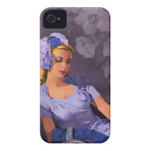 Sheila - 1940s Evening Wear in Lavender and Mauve Case-Mate iPhone 4 Case