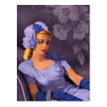 Sheila - 1940s Evening Wear in Lavender and Mauve Post Card