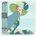 Shelby, 1920s Lady in Aqua and Teal Stickers