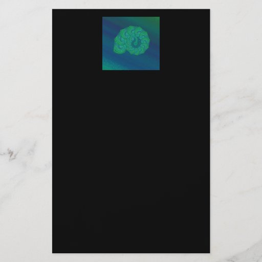 Shell bleu et vert. Conception d'art abstrait Tract Personnalisé