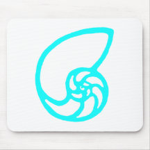 Shell Cut Out Cyan The MUSEUM Zazzle Gifts Mousepads