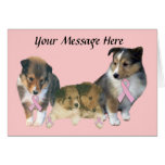Sheltie Breast Cancer Greeting Card