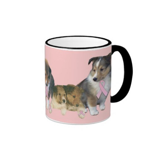 Sheltie Breast Cancer Mug