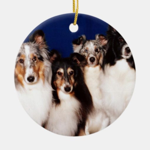 Sheltie Group Christmas Tree Ornament