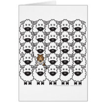Sheltie in the Sheep Greeting Cards