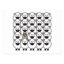Sheltie in the Sheep Post Card