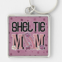 Sheltie MOM Key Chain