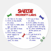 SHELTIE Property Laws 2 Sticker