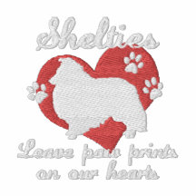Shelties Leave Paw Prints Embroidered Polo Shirt