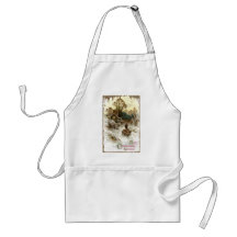 Shepherd Herding Sheep Vintage Christmas Apron