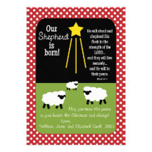 SHEPHERD Scripture Verse 2-Sided Christmas Card Personalized Invites
