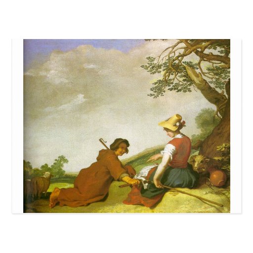Shepherd & Sherpherdess Post Card