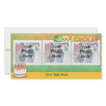 Sherbet Rainbow Happy Birthdy Photo Cards