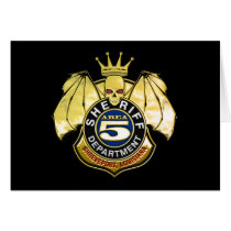 Sheriff Area 5 Badge Greeting Cards