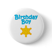 Sheriff Birthday Boy 1 Pinback Buttons