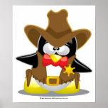 Sheriff Cowboy Penguin Posters