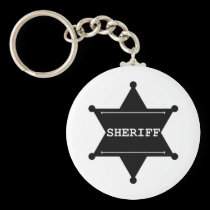 Sheriff Star - Black & White keychains