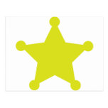 Sheriff Star Gold Postcards
