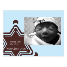 Sheriff's Badge Photo Birth Announcement Post Cards